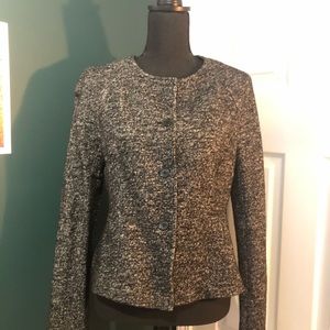 Ann Taylor Boiled Wool Peplum Blazer SZ10